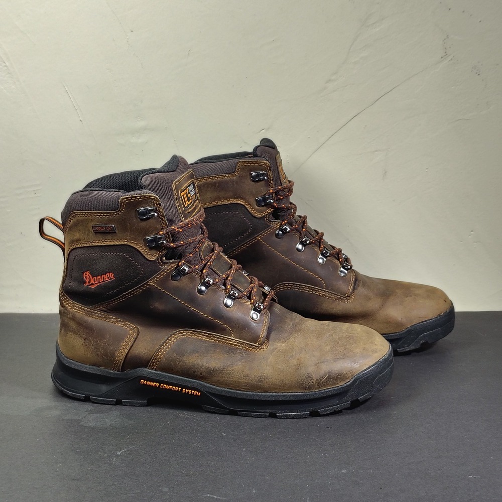Danner Boots Mens 12 EE Brown Leather Crafter 6" Waterproof EH 12433 Hiking Wide